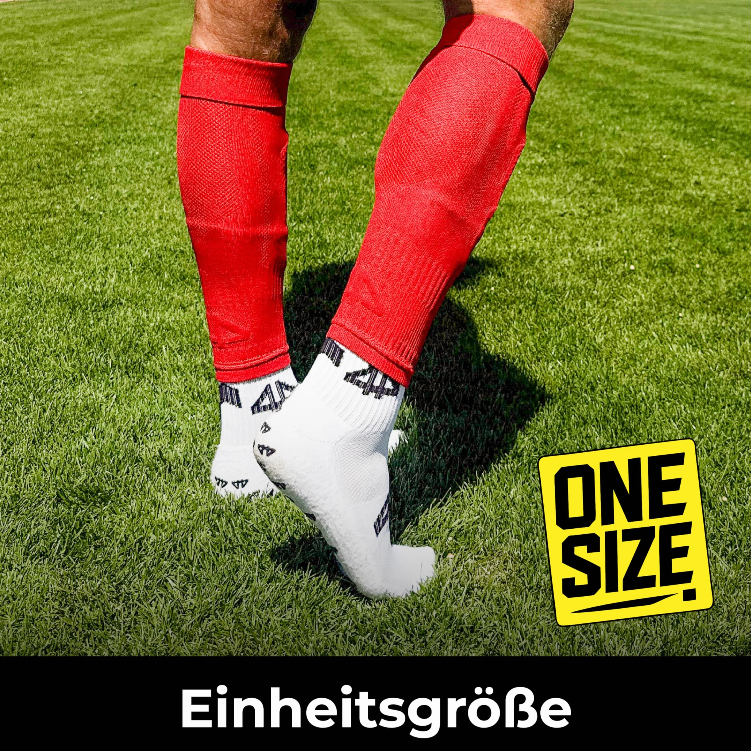 Stutzen ohne Socken mit Silikon Grip für Fußball – Ready for Sport – 1 Paar Sleeve Stutzen für Schienbeinschoner – rutschfest, leicht, flexibel – Soccer Tubes für Herren, Damen, Kinder – One Size
