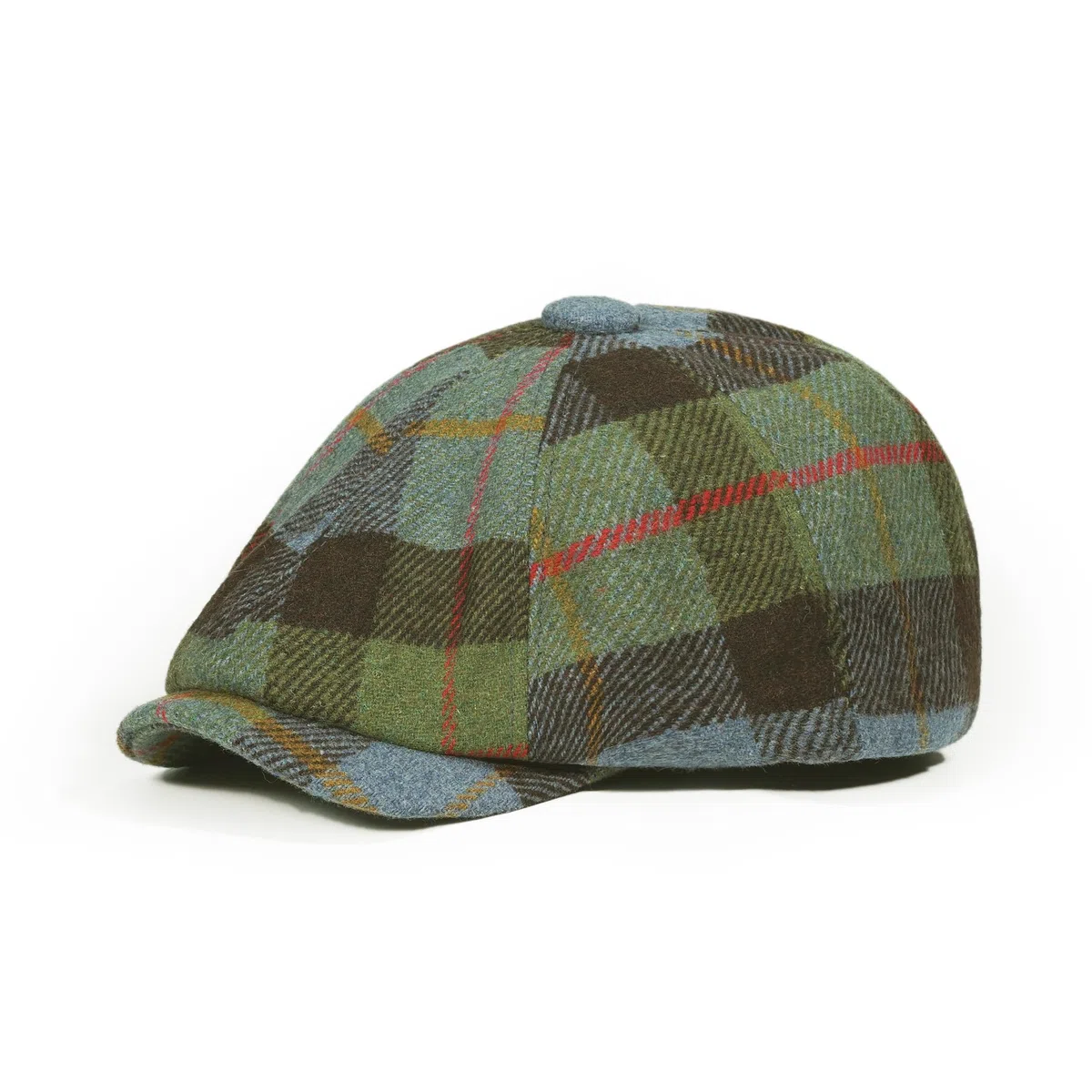 Clakllie Karierte 8 Panel Newsboy Cap aus Wollmischung Herren Damen Ballonmütze Peaky Blinders Mütze Baskenmütze Gatsby Barrett Cap Schiebermütze