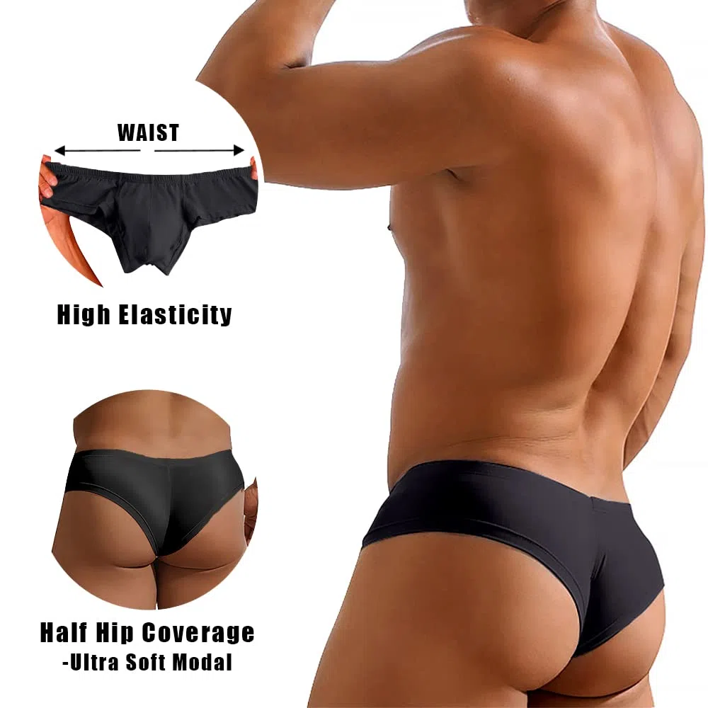 PHOLEEY Unterhosen Männer Slip Unterwäsche Herren Micro Modal Slips Niedrige Taille Weiche Atmungsaktive 3er-Pack