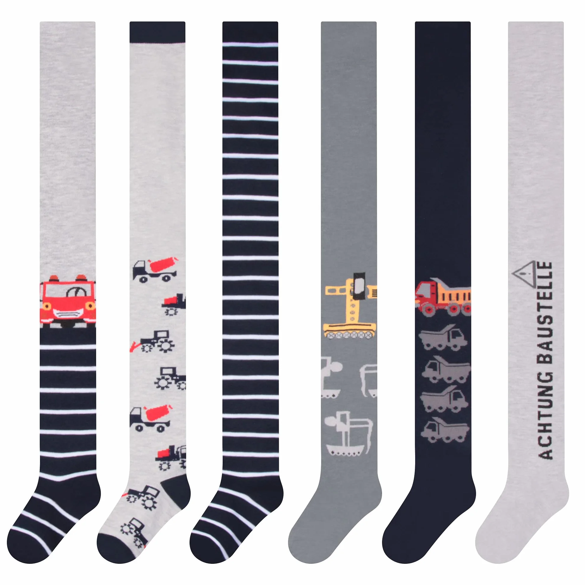 L&K-II 6er Kinder Jungen Strumpfhose Strickstrumpfhose mehrfarbig 2734