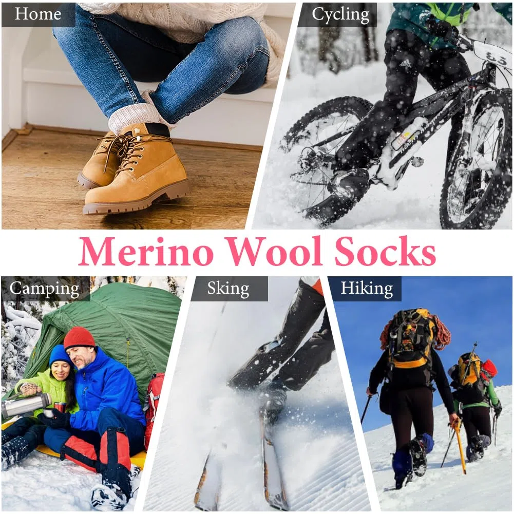 flintronic 2 Paar Skisocken, Winterwarme Snowboard-Thermosockenantiblasen Skistrümpfe, Extra Starke Polsterung, Warm Dick Zum, Atmungsaktive, Geruchshemmendel