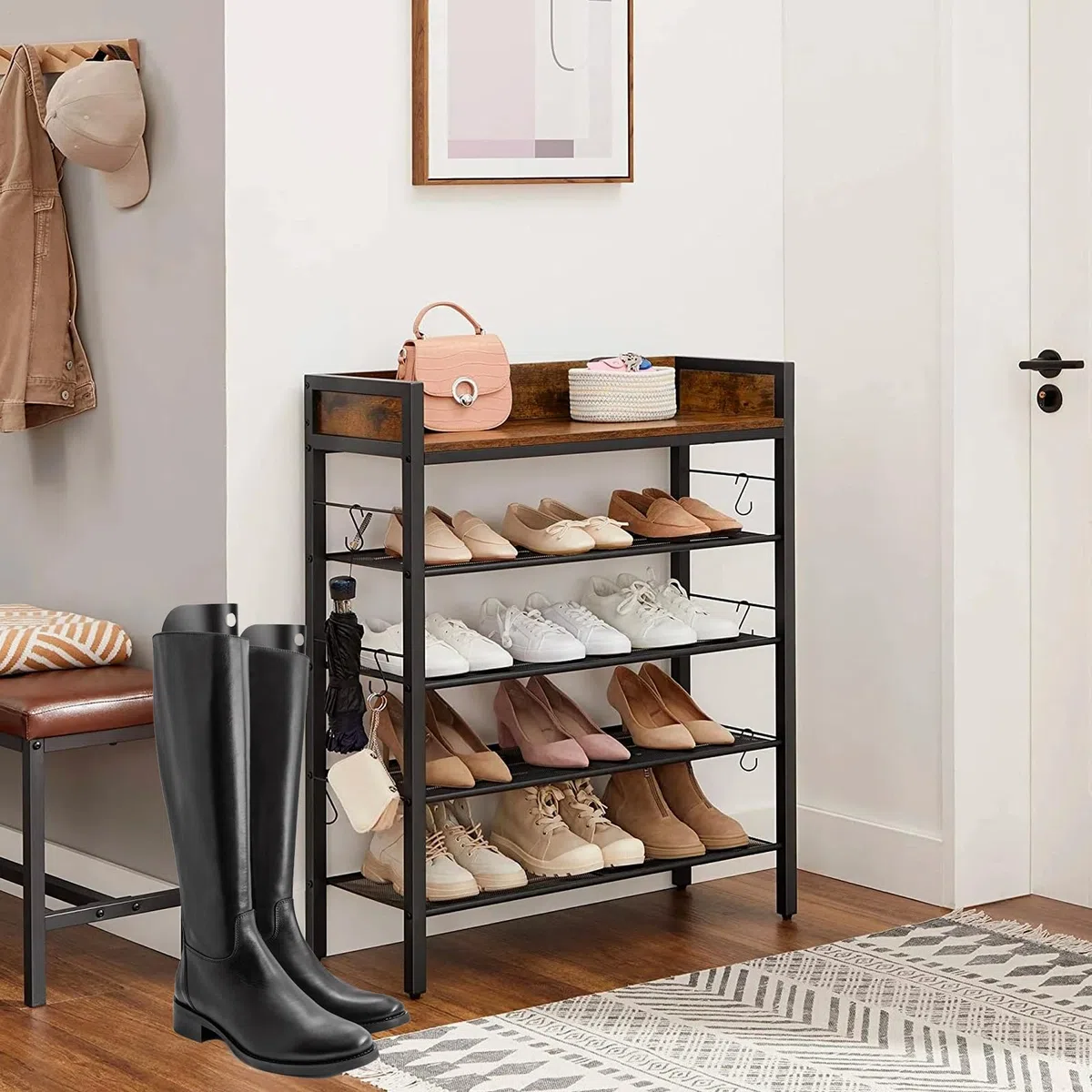 8 Stück Stiefelspanner,Hohe Stiefelformer Formeinsätze,Schwarz Stiefelspanner Damen,Wiederverwendbare Stiefelformer,Hohe Stiefelstützen,Hält die Stiefel Aufrecht für Damen Und Herrenstiefel