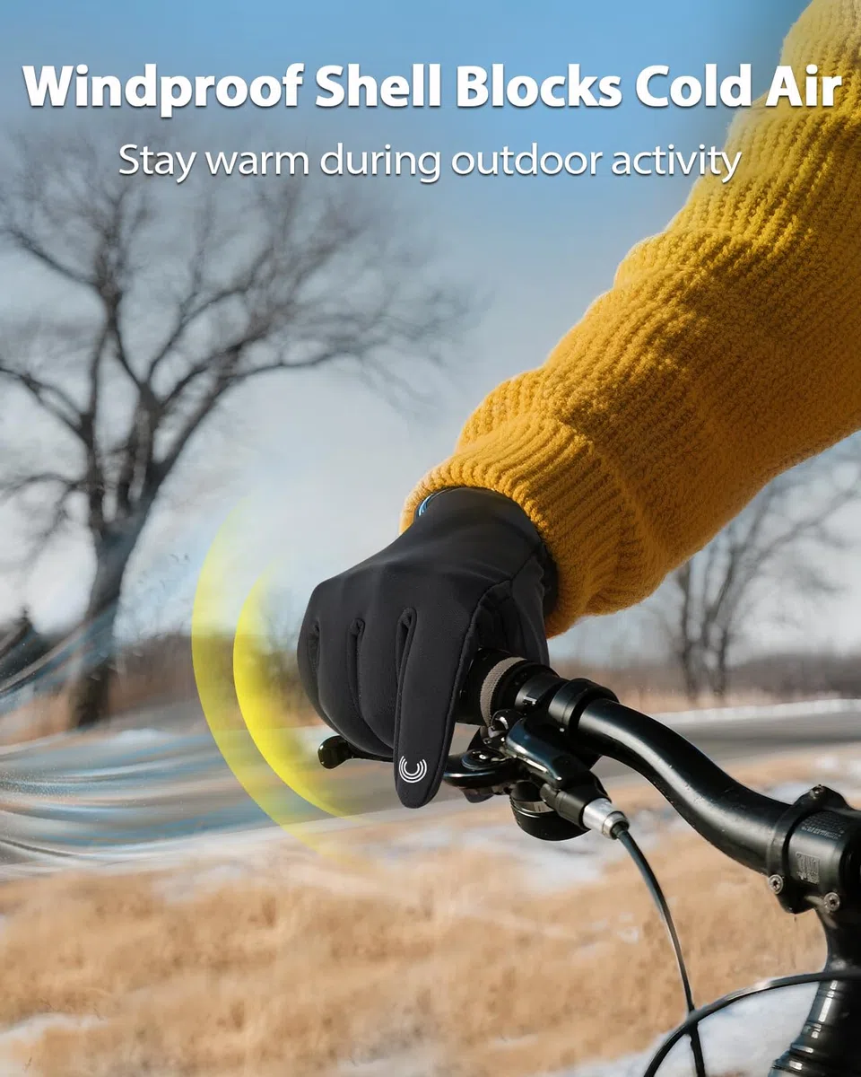 RIGWARL Winterhandschuhe Herren Damen, wasserdichte Touchscreen Fahrradhandschuhe Herren, Thermohandschuhe Winddicht Handschuhe Damen für Reiten Laufen Motorrad Wandern Radfahren, Spazieren
