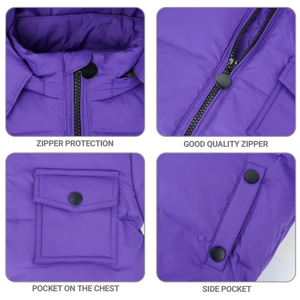 Kinder Schneeanzug Daunenjacke mit Kaputze + Schneelatzhose, Winter Bekleidungsset Jungen Mädchen Winterjacke und Daunenhose 2pcs Outfit Set, Violett 2-3 Jahre