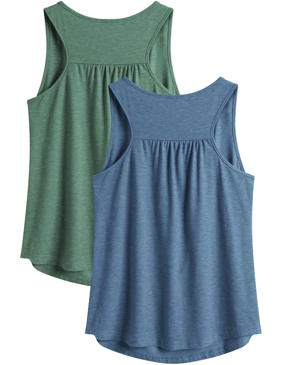 PINSPARK Sport Tank Top Damen Workout Tanktops Racerback Ärmellose Leichte Oberteile Sommer Sporttop Lauftop Yoga Gym Shirt Fitness Running 1 or 2er Pack