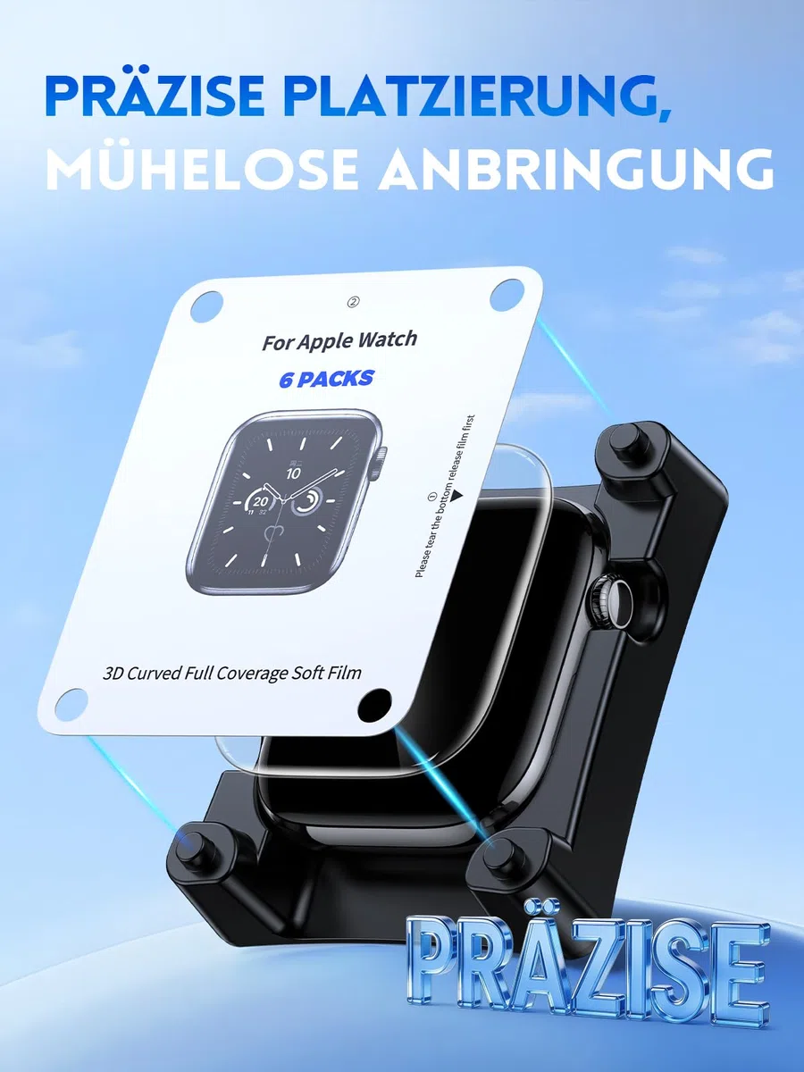 Misxi 6 Stück Flexible TPU Schutzfolie für Apple Watch Series 10/11 46mm mit Alignment Tool – Selbstheilend, Kratzfest, Blasenfrei und Ultra-HD Klarheit für iWatch
