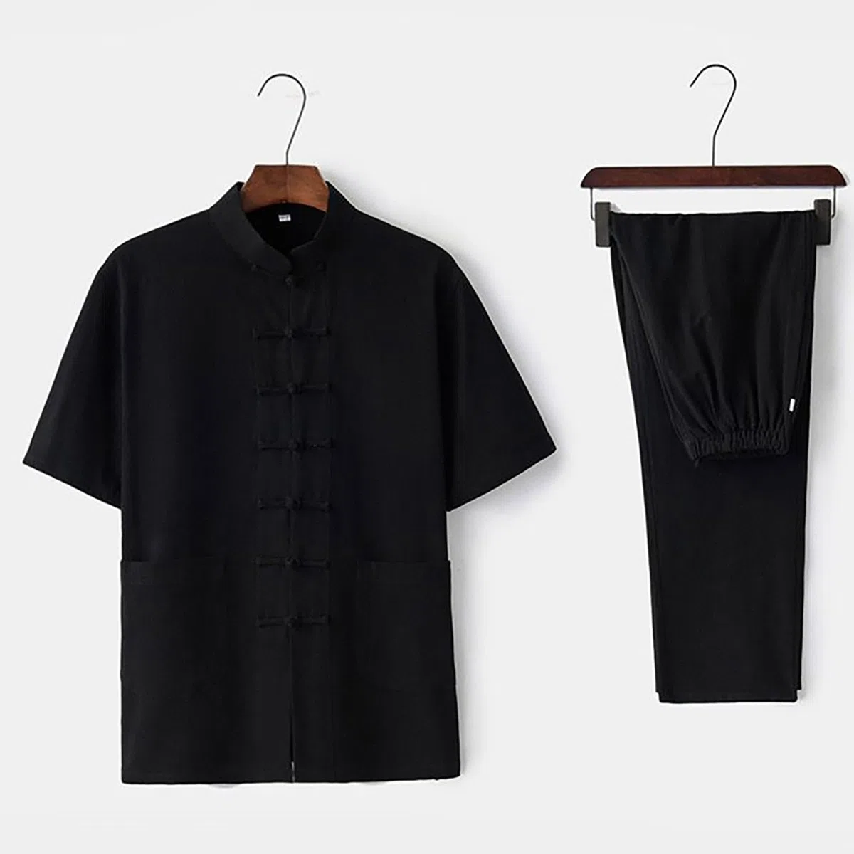 Generisch Tai Chi Uniform aus Baumwollleinen, Kung-Fu-Anzug, chinesische Traditionelle Kleidung, Tang-Anzug, Herren, Kampfkunst-Jacke, atmungsaktiv, langärmelig, Mantel, Tops, Zen-Meditationsuniform