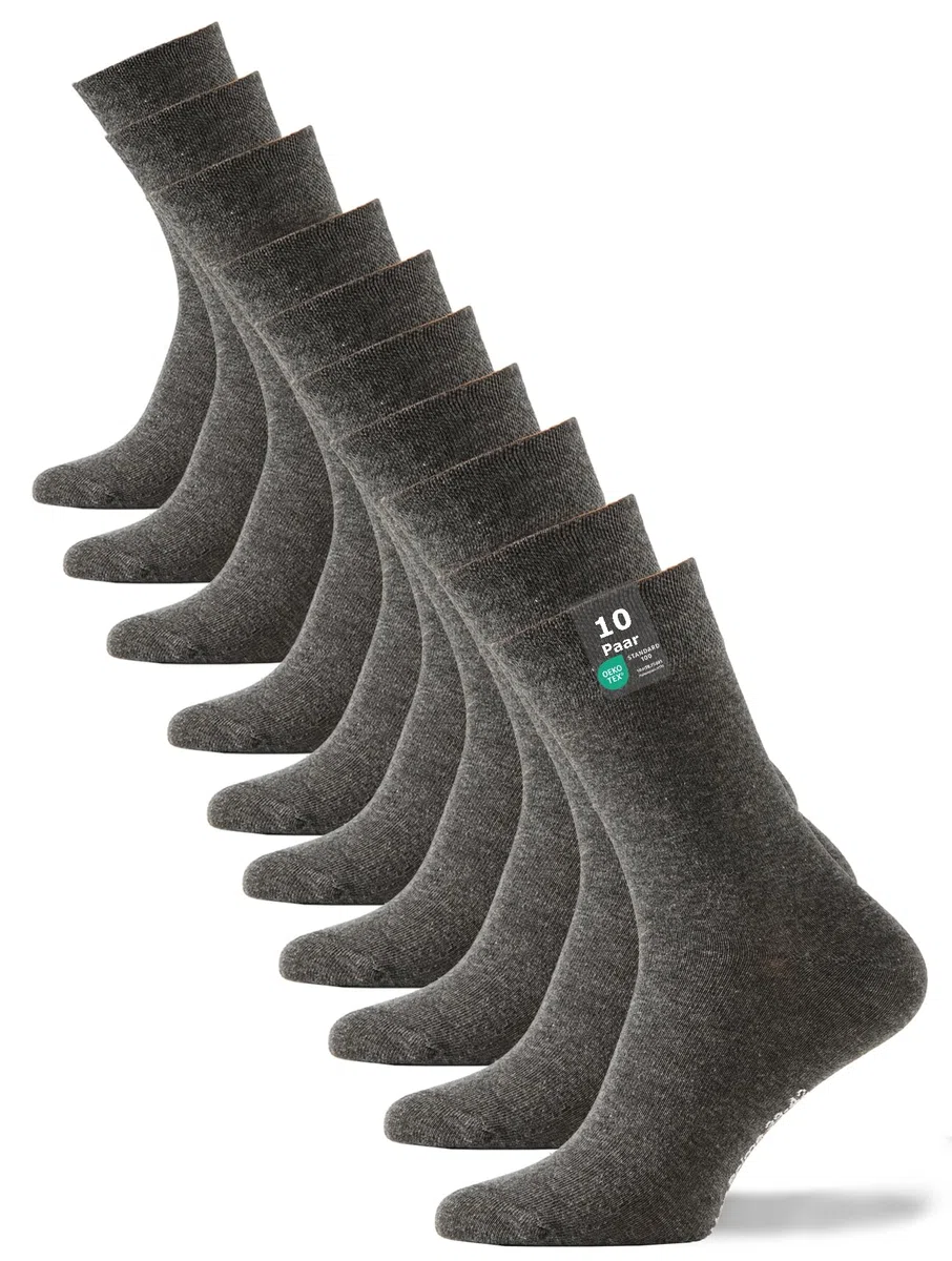 Cotton Prime Basic Socken Herren & Damen Baumwollsocken (10 Paar) Klassische Socken mit Baumwolle, Schwarz, Weiss, Anthrazit, Blau, Bunt, Grössen: 35-50