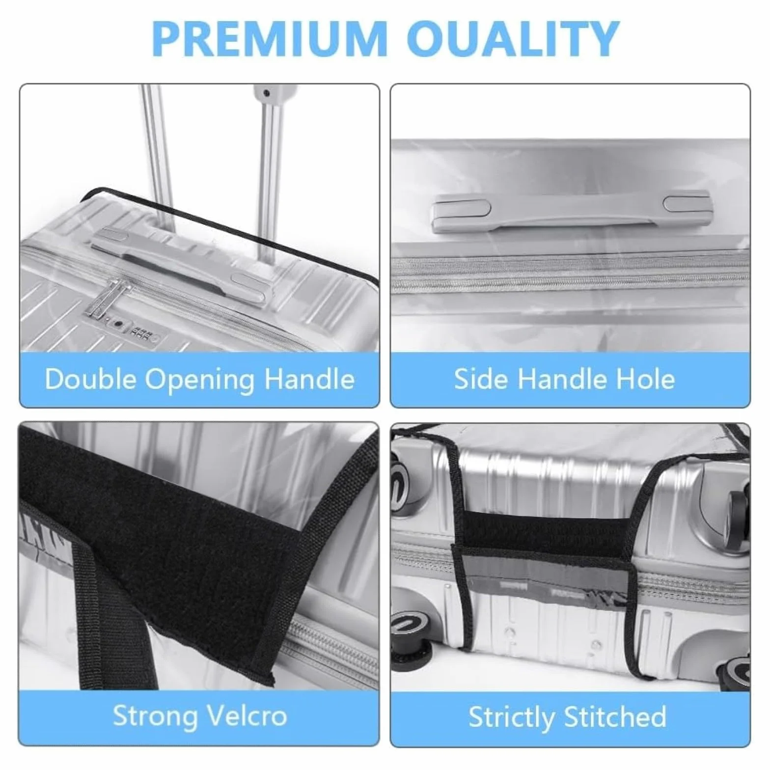 flintronic PVC Koffer Abdeckungen, 30 Zoll Reisekoffer-Schutzhülle Gepäck Cover, Transparente Kofferschutzhülle, Wasserdicht Gepäckabdeckung, Staubdichte Kratzfeste Schutzhülle