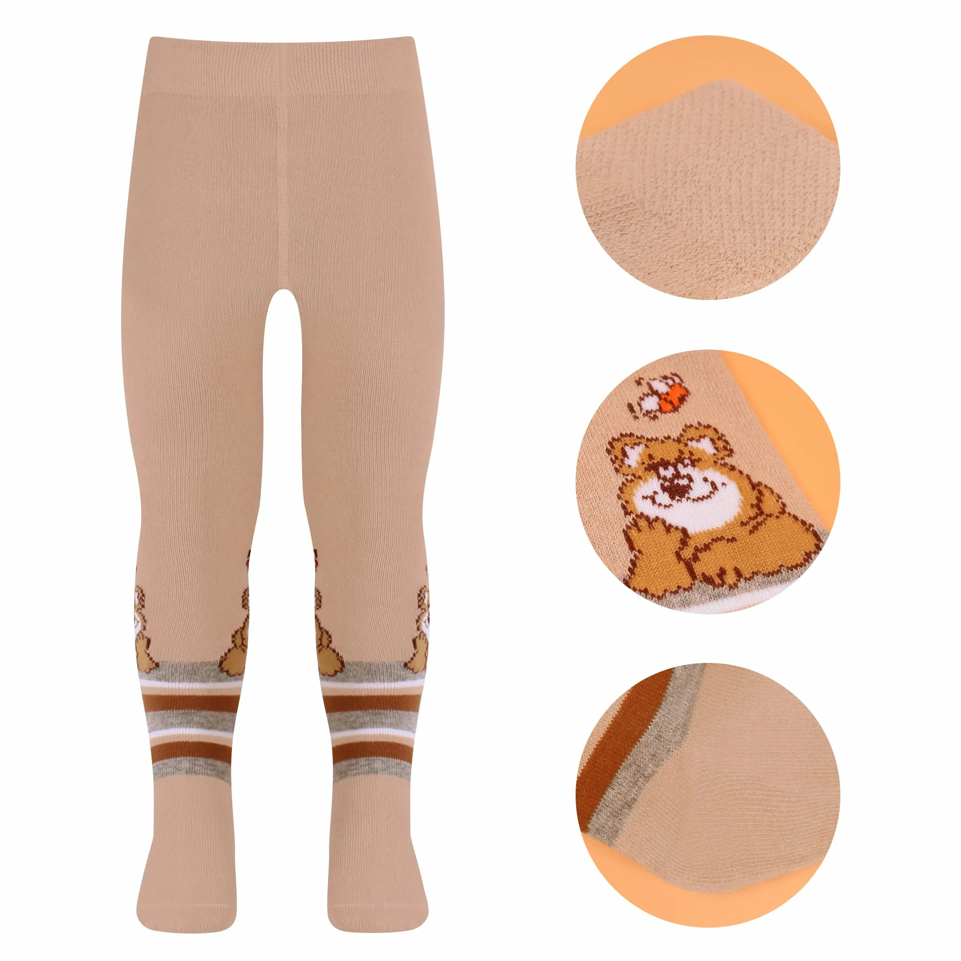 L&K-II 4er Pack Babystrumpfhose Strumpfhose für Baby Jungen mit Hund Löwen Affen Bären und Auto Motiv 2760