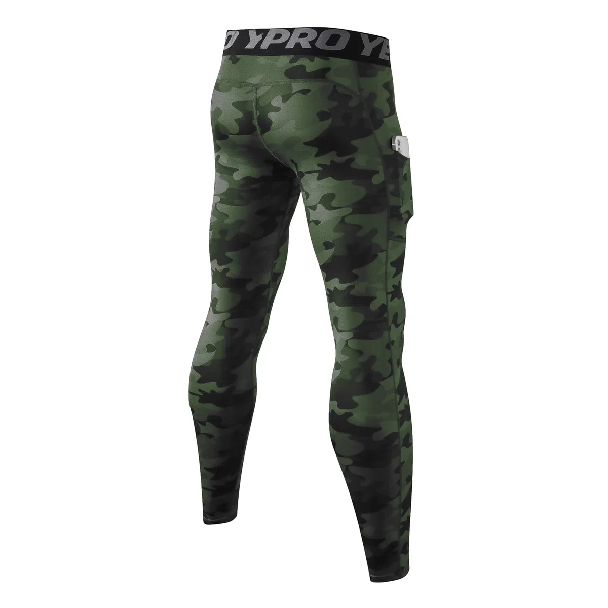 Herren Kompressionshose mit Taschen, Männer Sport Leggings Laufhosen Schnelltrocknend Fitness Funktionsunterhose Tights