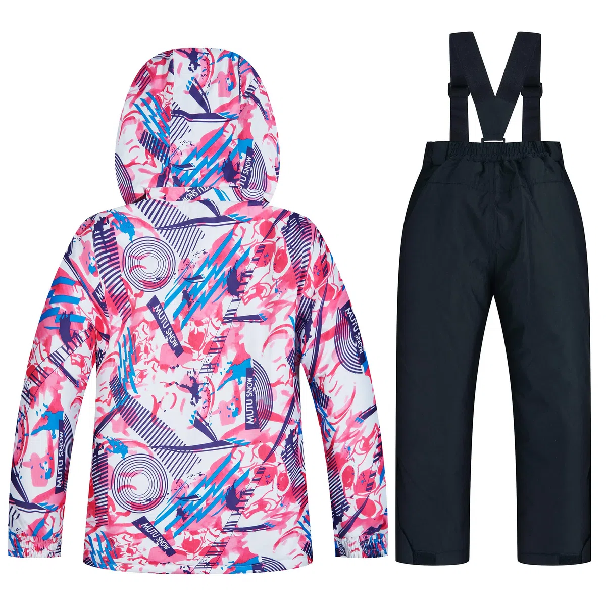 Kinder-Skijacke und Hosen-Set,Kinder Skianzug Mädchen Integrierter Schneefang Fleece gefüttert,für Snowboarden im Winter