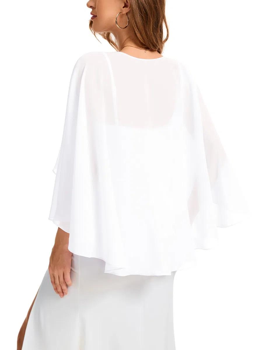 Bbonlinedress Chiffon Capes Damen Sommer Weiche Capelets leichte Tücher Wraps für Abendkleider Schal Stola elegant Umhang