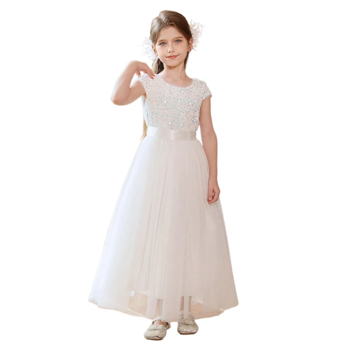 Elegantes Mädchen-Abendkleid Tutu-Kleid mit Rock Schärpe