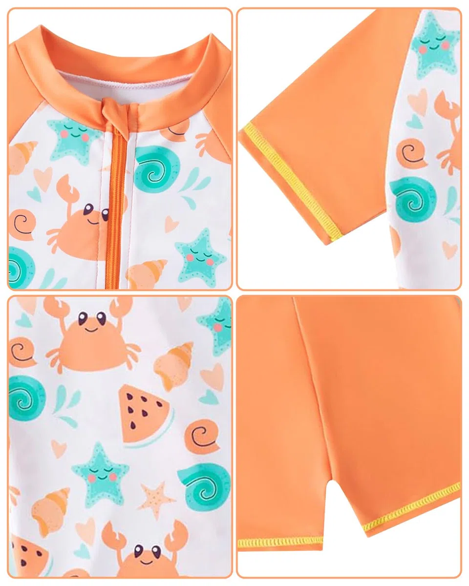 WYTbaby Baby Badeanzug Zweiteile Uv Kleidung Baby Kurzärmel Uv Schutzkleidung für Baby Junge Mit Sonnenhut