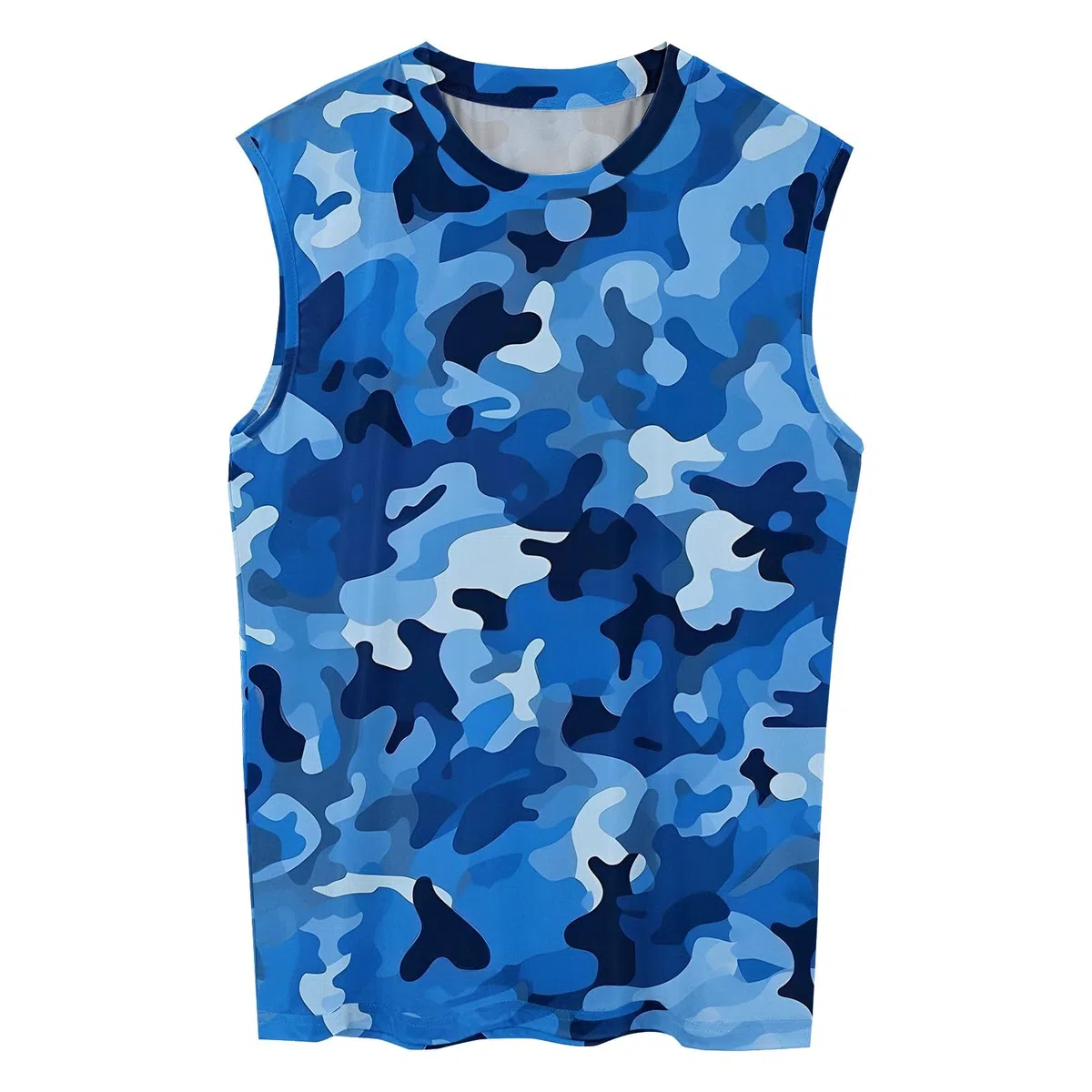 Camouflage-Tanktop für Herren, leicht, Sommer, Rundhalsausschnitt, athletisches Workout, Laufen, Camouflage-Weste, Sommer, Muskel-T-Shirt, modisch, lässiges T-Shirt