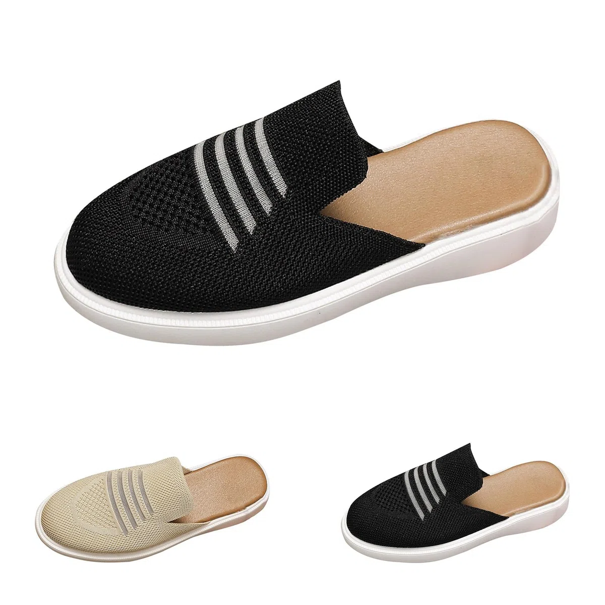 Orthopädische Hausschuh Damen, Clogs Damen Mit Weiches Fußbett Atmungsaktive Gartenschuhe Vorne Geschlossen Pantoletten Halbsandalen Hinten Offen Sommer Schuhe Weichen Sohlen Sandaletten Strandschuhe