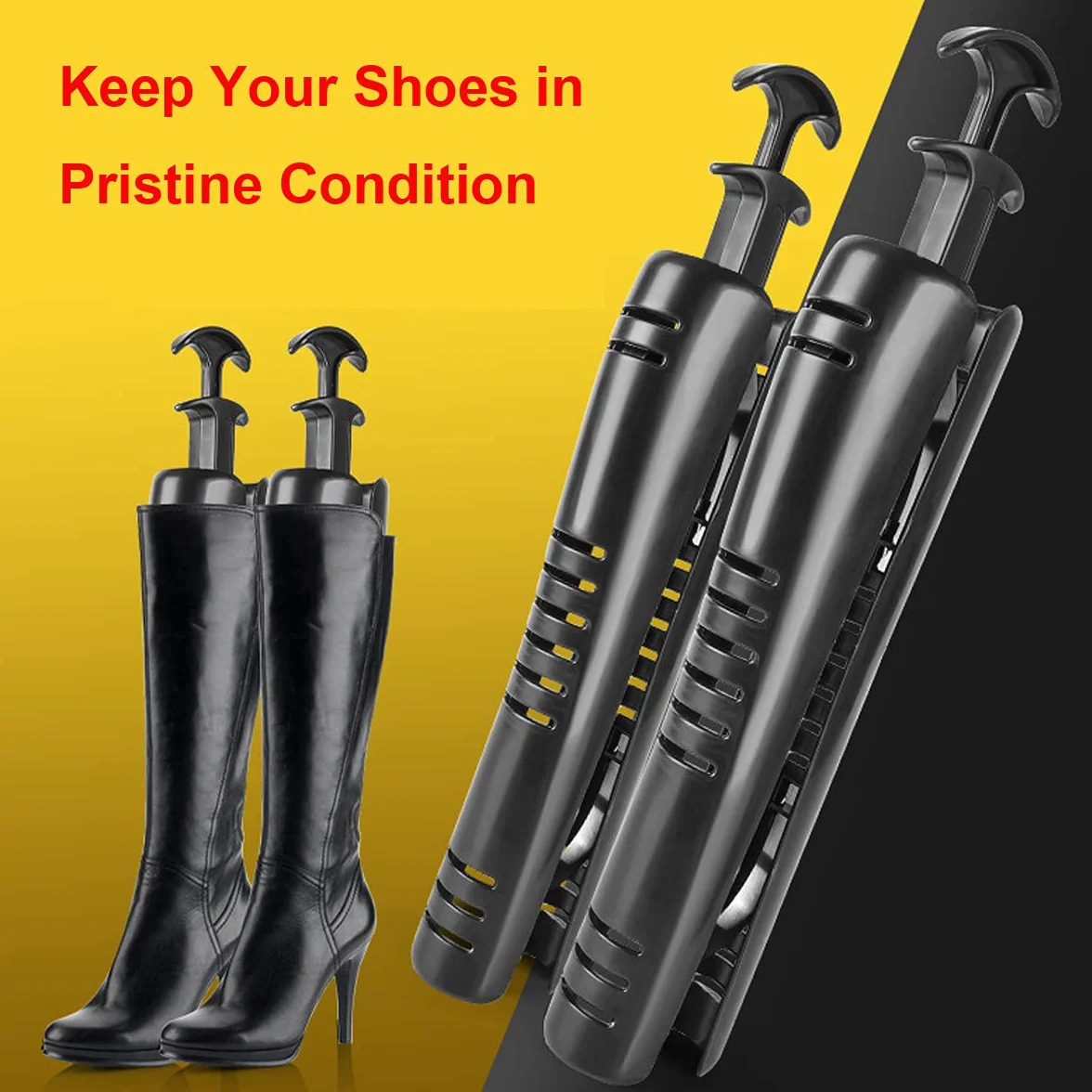 HILLHOME 4 St¨¹ck Stiefel-Baumschaft-Stiefel Former f¨¹r kniehohe Stiefel, federbelastet, verstellbar, tolle Unterst¨¹tzung, formende Eins?tze f¨¹r Damen und Herren Schuhe