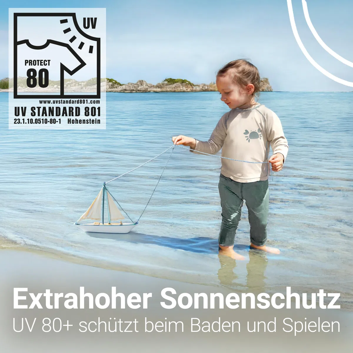 LaLoona Baby UV Schutz Badeset | Lange Badehose und Schwimmshirt mit UPF 80+ | UV Kleidung schnelltrocknend & Oeko-TEX Standard 100 geprüft