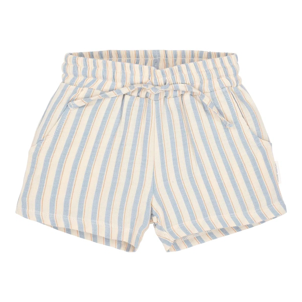 Little Dutch Kinder Kurze Hose Shorts - für Jungen - mit Streifen - Baumwolle Musselin - Forest Friends - blau/weiß (Gr. 86)