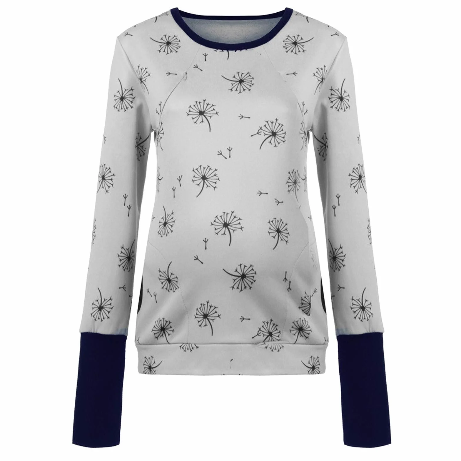 Damen Stillpullover Winter Baumwolle Langarm Einfarbig Rollkragen Zweilagiges Stillen Sweatshirt Hoodie mit Taschen für Schwangerschaft Basic Stillzeit Umstandsmode Stillshirts Mit Scarf