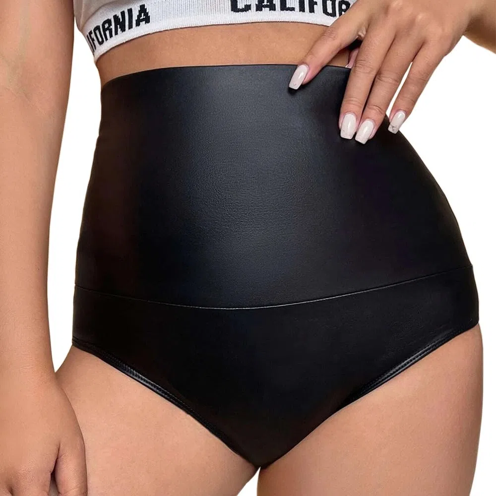 Kunstleder-Shorts für Damen, dehnbar, hohe Taille, sexy, figurbetont, Hotpants, Party, Tanz