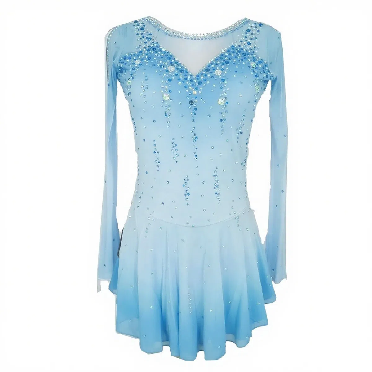 LIUHUO Blaues Eiskunstlaufkleid für Mädchen und Damen Wettkampf Eistanzkleid