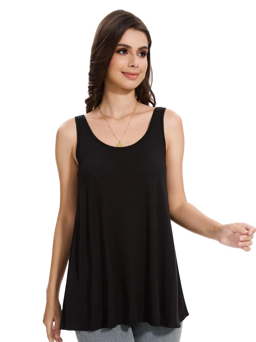 Knuffnee Damen Unterhemd Integriertem BH Tank Top Loose Fit Lockere Ärmellose Bluse Shirt S-XXXXL