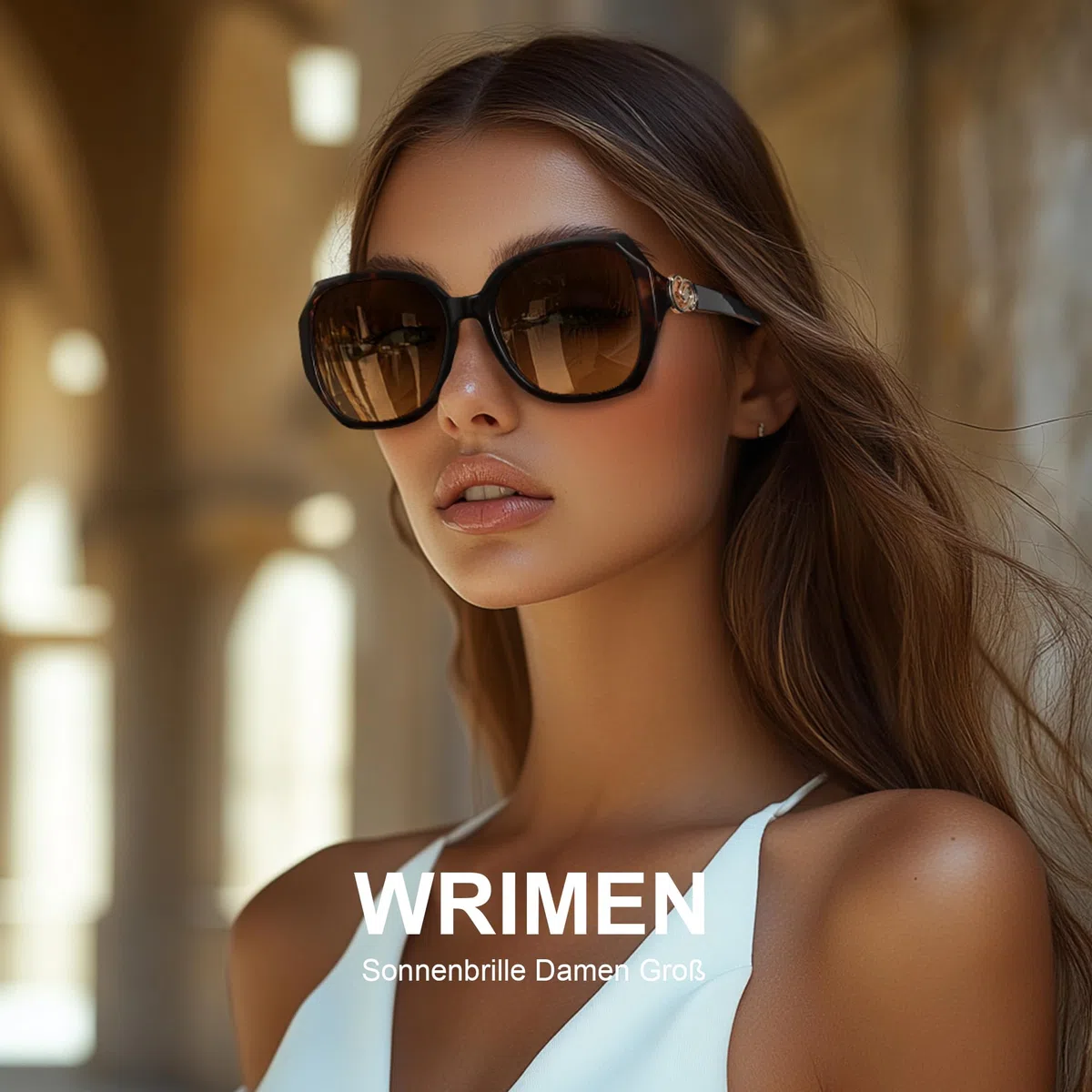 Große-Sonnenbrille Damen-Polarisiert-Sunglasses Woman
