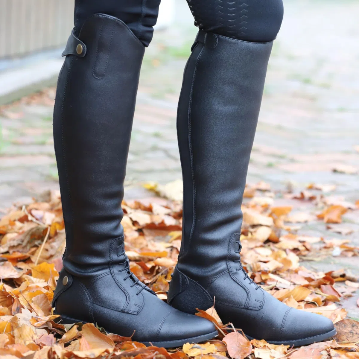 RL24 - Winter Reitstiefel für Damen Calgary – warme Damenstiefel zum Reiten – Stiefel aus Kunstleder mit Teddyfell & Reißverschluss – Winterstiefel in schwarz – Größe 36-42