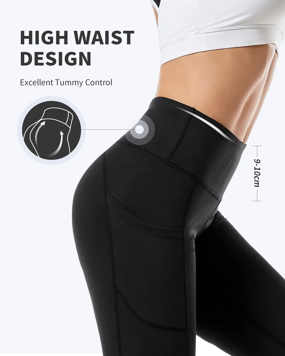 CAMBIVO Sport Leggings Damen High Waist Camouflage, Golfhosen Sport Leggins Damen Lang mit Handytasche, Sporthose Yogahose Atmungsaktiv & Blickdicht für Fitness, Yoga, Training, Casual