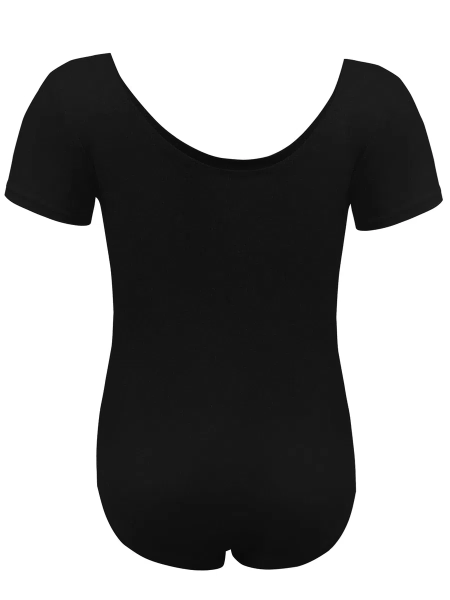 Ballettkleidung Mädchen-Damen, Turnanzug Kurzarm Baumwolle Gr-100-170 Ballett Trikot Gymnastikanzug Tanzbody