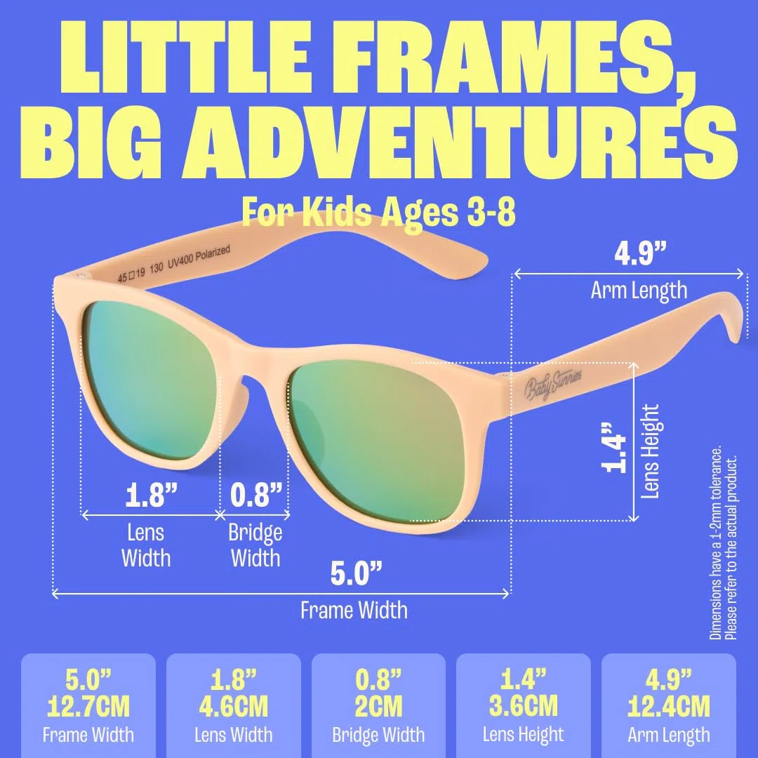 BABY SUNNIES Polarisierte Kleinkinder-Sonnenbrille ab 2 Jahre - 100% UV Schutz Sicherheit - Flexibler Rahmen - Bruchsicher