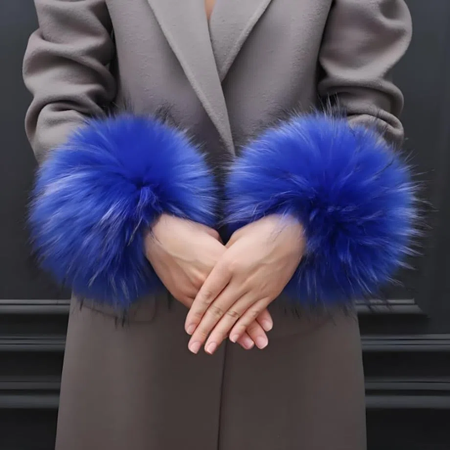 Damen Manschetten Fell Stulpen Faux Pelz Stulpen Pulswärmer Herbst Winter Manschetten Wärmer Wrist Band Cuffs Flauschig Fellstulpen Pelz Pulswärmer Handstulpen für Kleidung Rosa