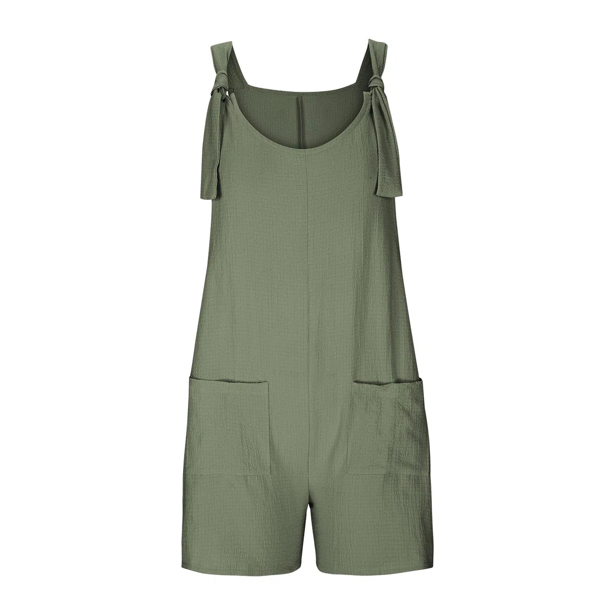 EMATOP Overall Damen Sommer Kurz Jumpsuit Baumwolle Leinen Latzhosen Ärmellos Lässiger Trägerhose Elegant Leicht Einteiler Shorts Einfarbig Mode Arbeitshose mit Taschen Playsuit Sport Romper