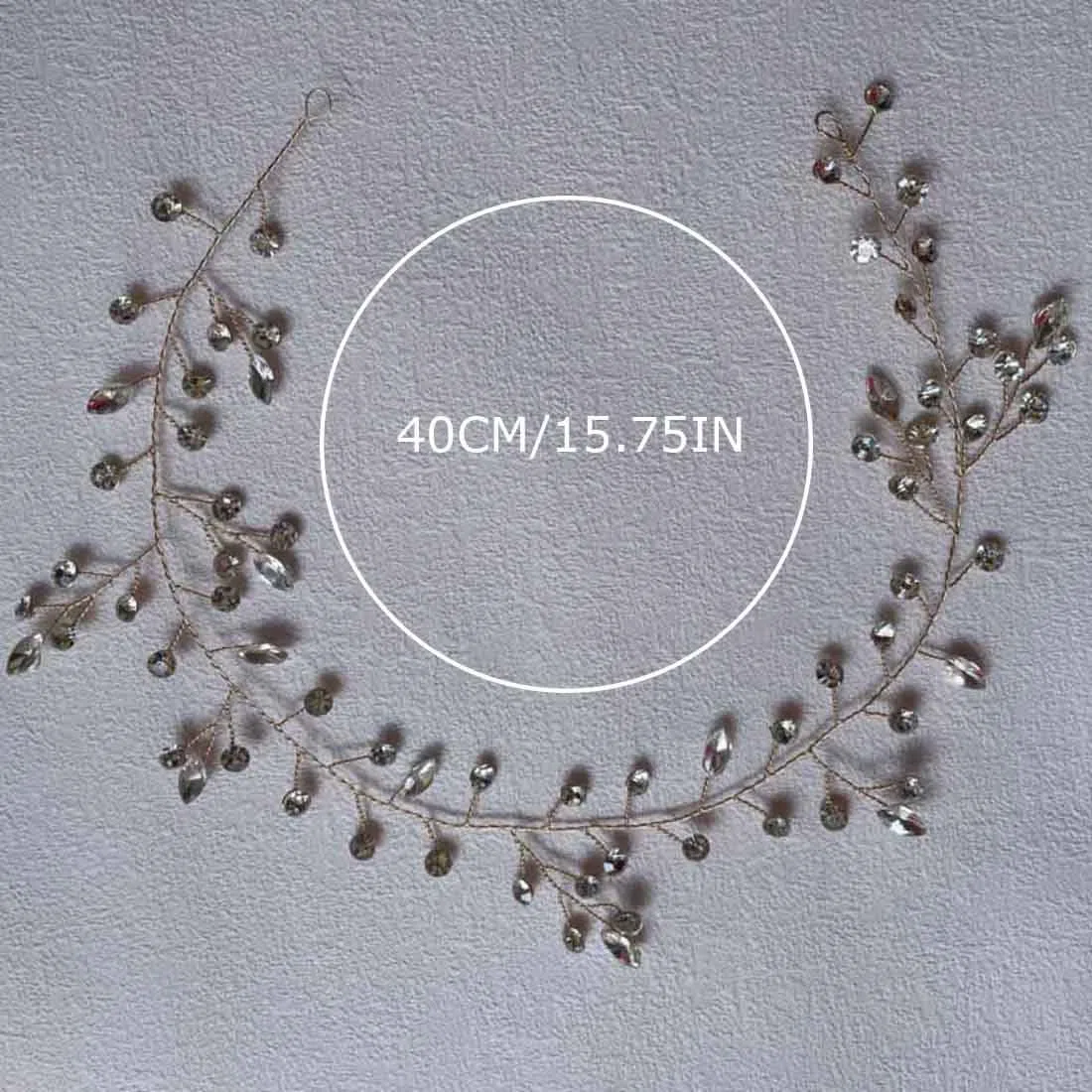 Prosy Braut Hochzeit Haar Reben Braut Crystal Headband Strass Headpieces Haarschmuck für Frauen und Mädchen (Gold)