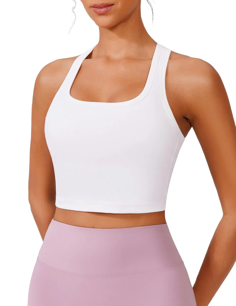 PINSPARK Sport BH Damen ohne Bügel Gepolstert Bustier mit Abnehmbaren Cups Racerback Push Up Sport Bra Atmungsaktiv Bralette Nahtlose Crop Tops Joggen Yoga Fitness