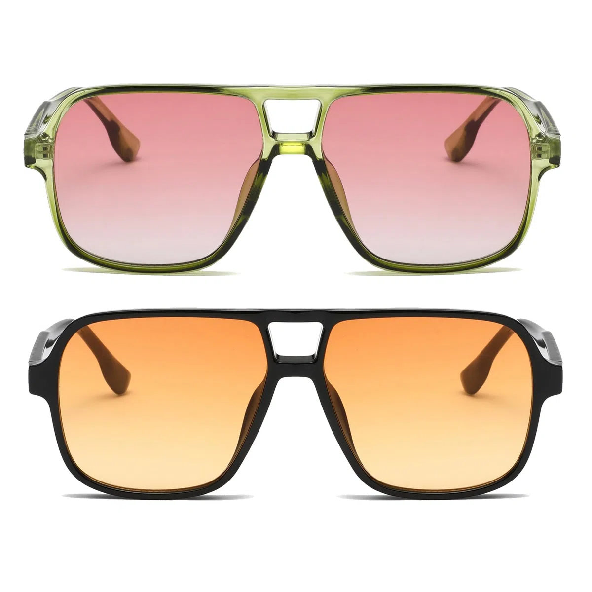 Long Keeper Retro Pilot Sonnenbrille Pilotenbrille Herren Damen Quadratisch Sonnenbrille Groß 70er Klassisch Eckige Pilot Retro Brille UV400