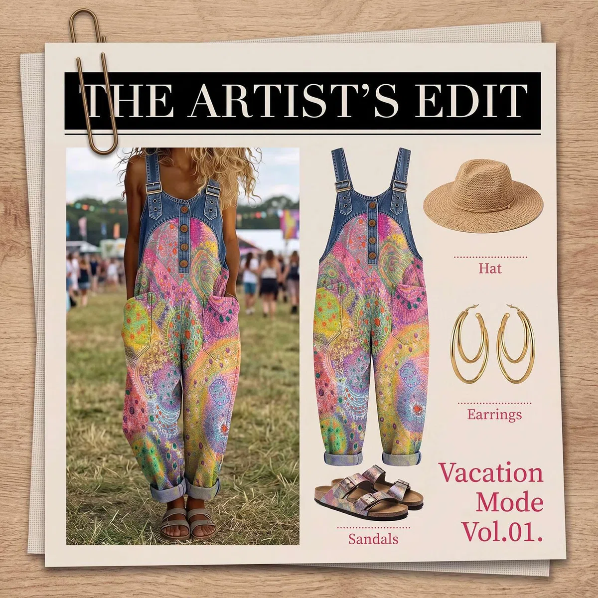 Jeans Latzhosen für Damen Bunte Jumpsuits Patchwork Muster Floral Oversize Hosen Romper Lässiger Bauch Kaschieren Streetwear Y2K Mode Denim Style Leichte Atmungsaktive Freizeithose
