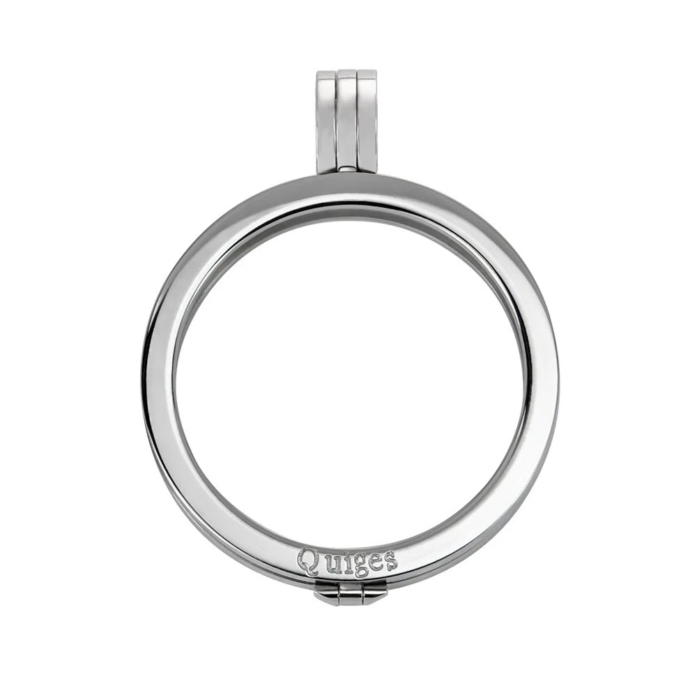 Quiges 33mm Coin Anhänger aus Edelstahl für Damen