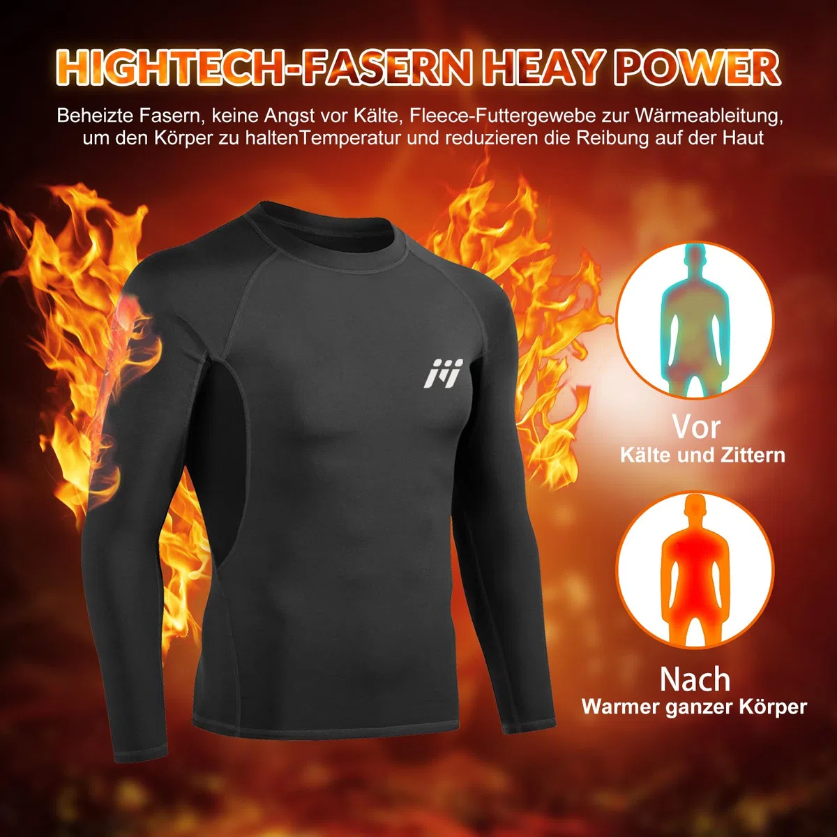 MEETWEE Herren Thermounterwäsche Oberteile, Thermoshirt Langarm Kompressionsshirt Funktionsshirt Atmungsaktiv Thermounterhemd Männer Sportshirt für Running Fitness Gym