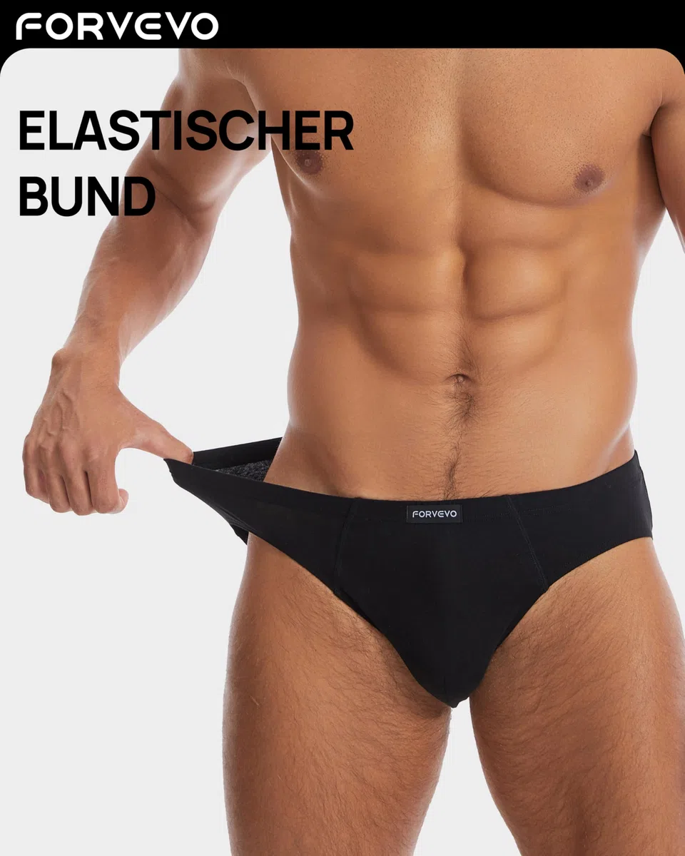 FORVEVO 7er Pack Unterhosen Herren Slip Baumwolle, Atmungsaktive Unterhosen Männer, Klassischer Unterwäsche(M-3XL)