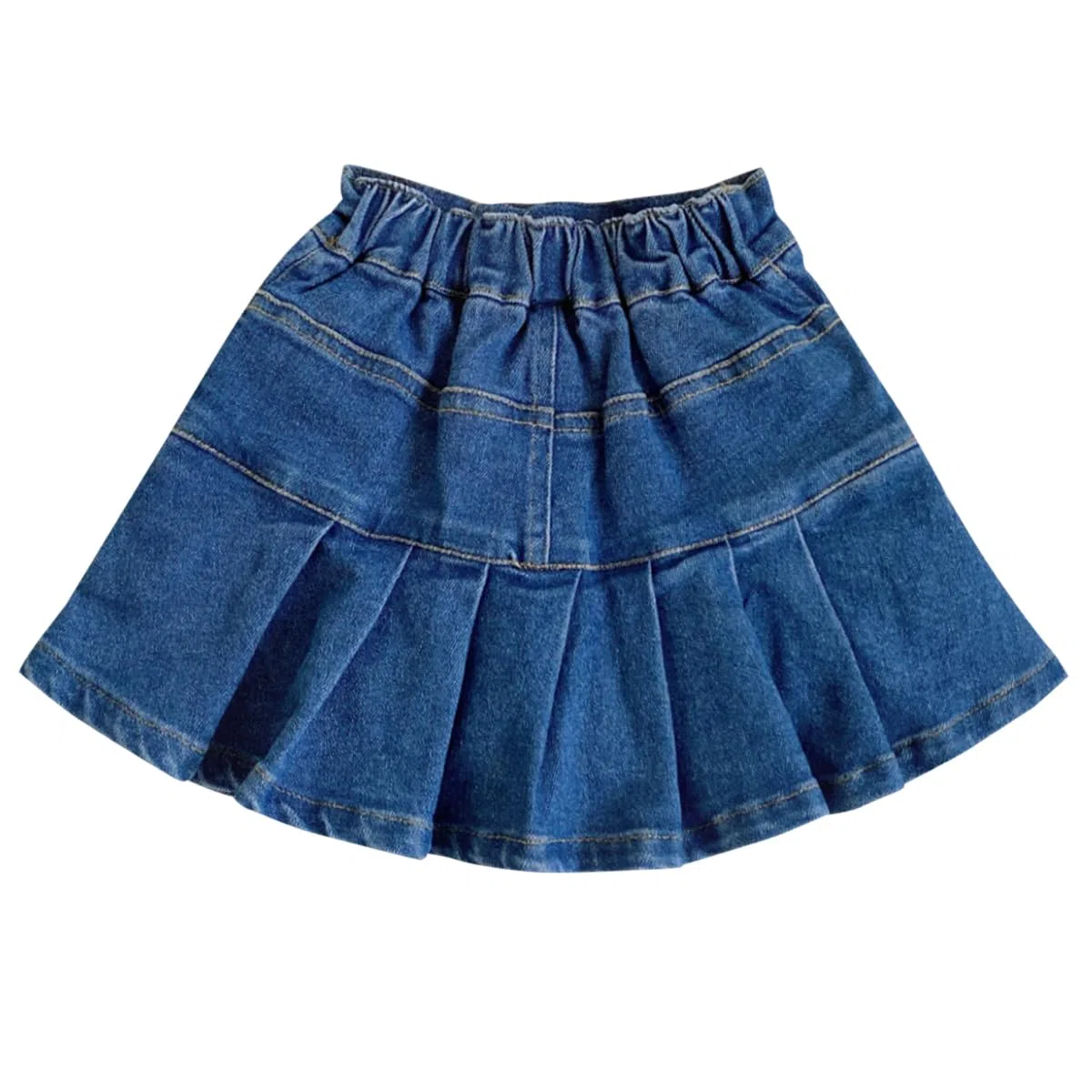 2 in 1 Baby-Mädchen Denim Rock mit Shorts Gr. 80/86/92/98 Mädchen Faltenrock A-Linie Mini Denim Kurzen Rock 104/116/122/128/134 Minirock Jeans Skirt Rock Kurz Hose 1-9 Jahre