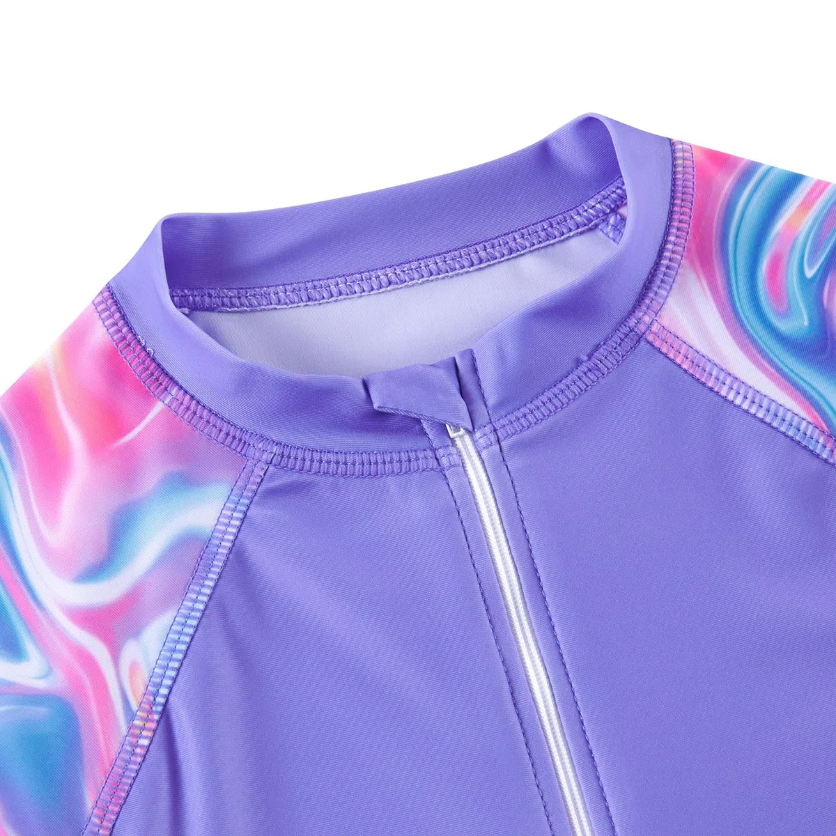 ALISISTER Badeanzug Mädchen Langärmlig Reißverschluss Bademode Tankini UPF 50+ 3-Teiliger Badeanzug mit Rock für Strand 6-12 Jahre