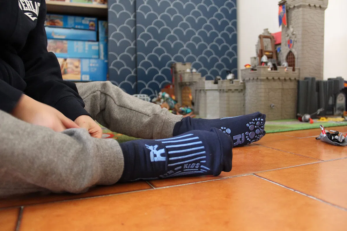 R-Evenge Gymnastiksocke für Kinder, Gymnastik, Fitnessstudio, Kindergarten, Zuhause mit rutschfester und antibakterieller Sohle