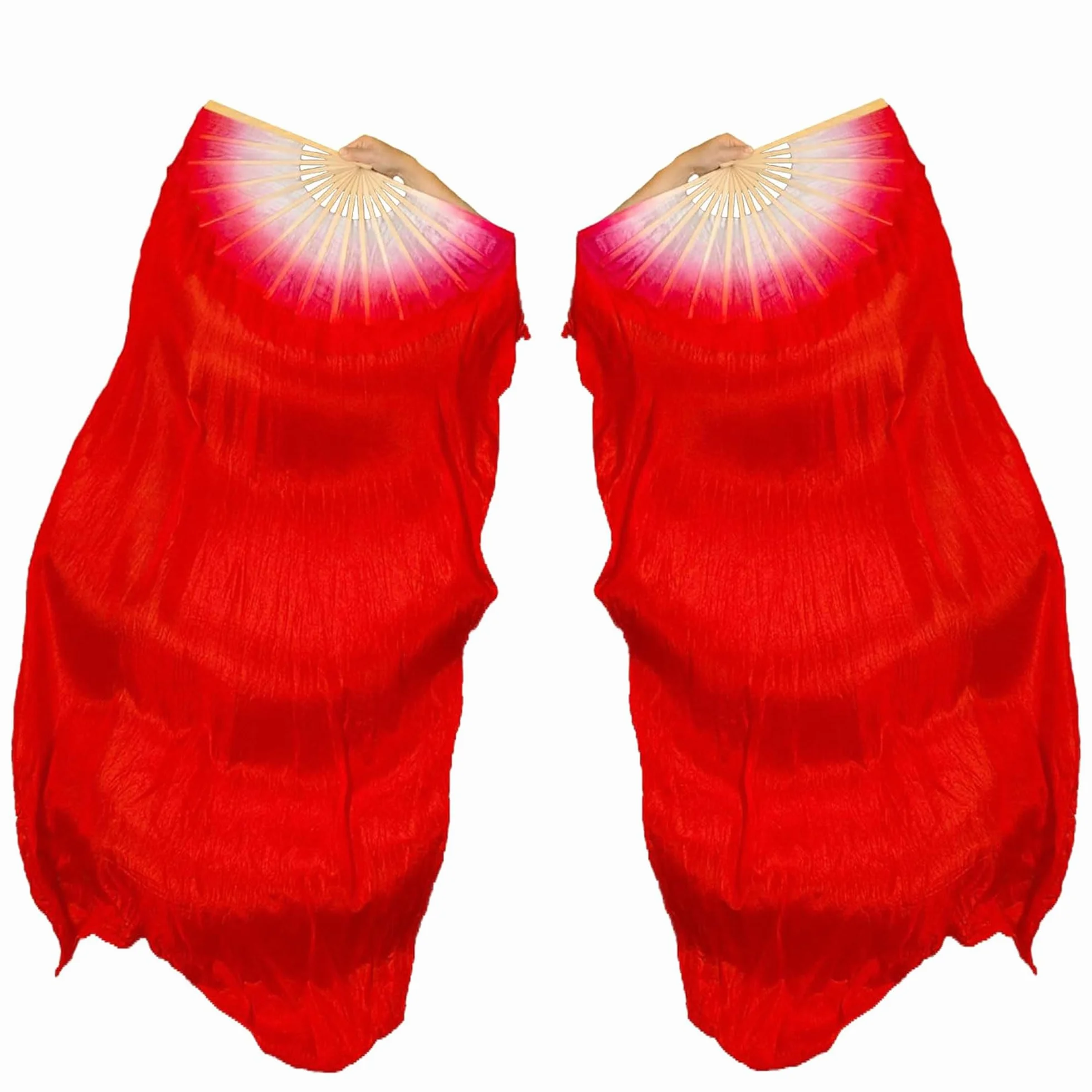 (Rechts 2 Pcs FäCher SchleierfäCher, Bauchtanz Schleier Fans SchleierfäCher Schleier Lange FäCher FäCherschleier Bauchtanz Dance Schleier, 1.8m, FüR GroßE Auftritte, Proben, Unterhaltung