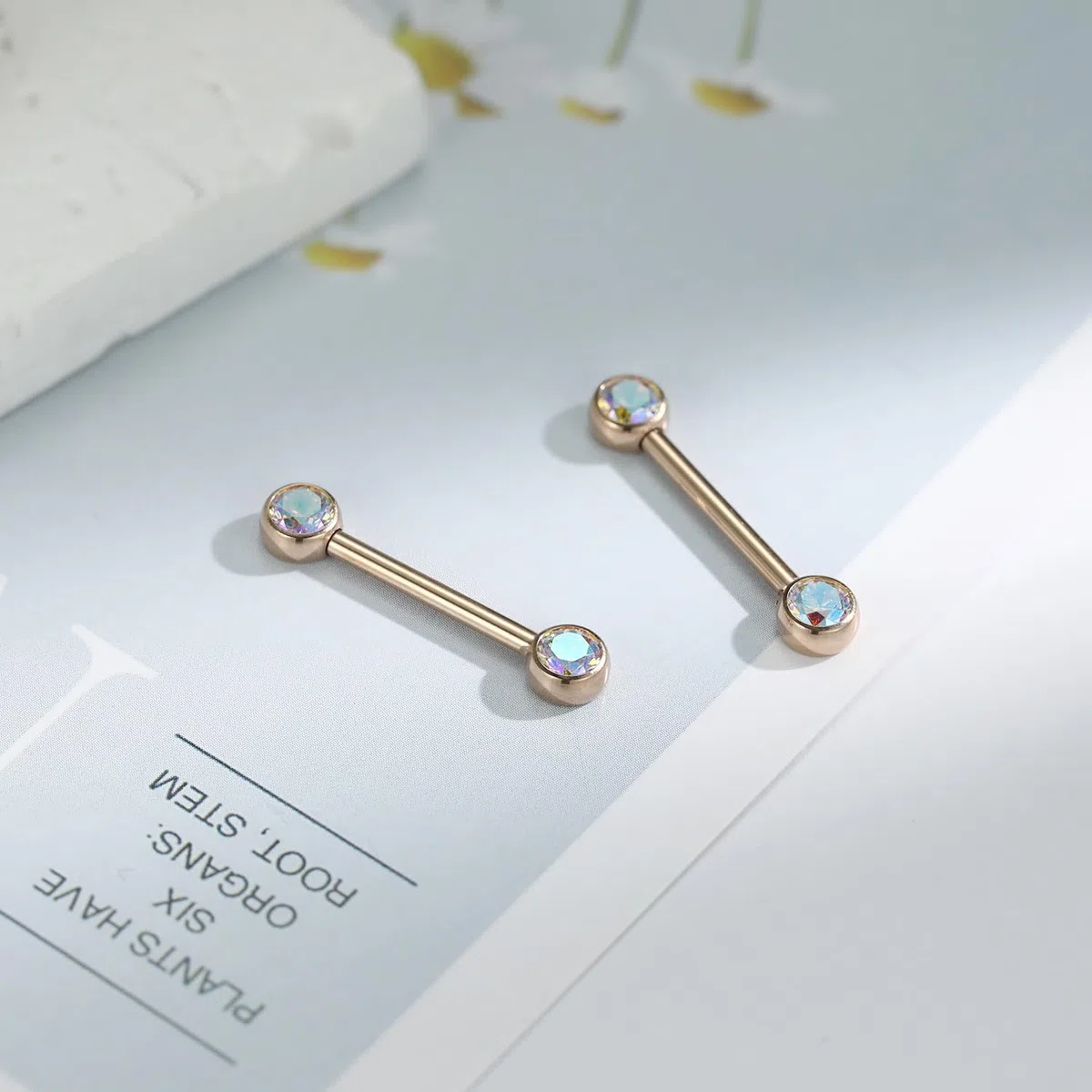 AROWRO 14G Zungenpiercing Brustwarzenstäbe Nippelpiercing Schmuck Titanium Zungenstege Nippelringe Innengewinde Zungenstegpiercing Flaches Rückenteil Brückenpiercing Schmuck