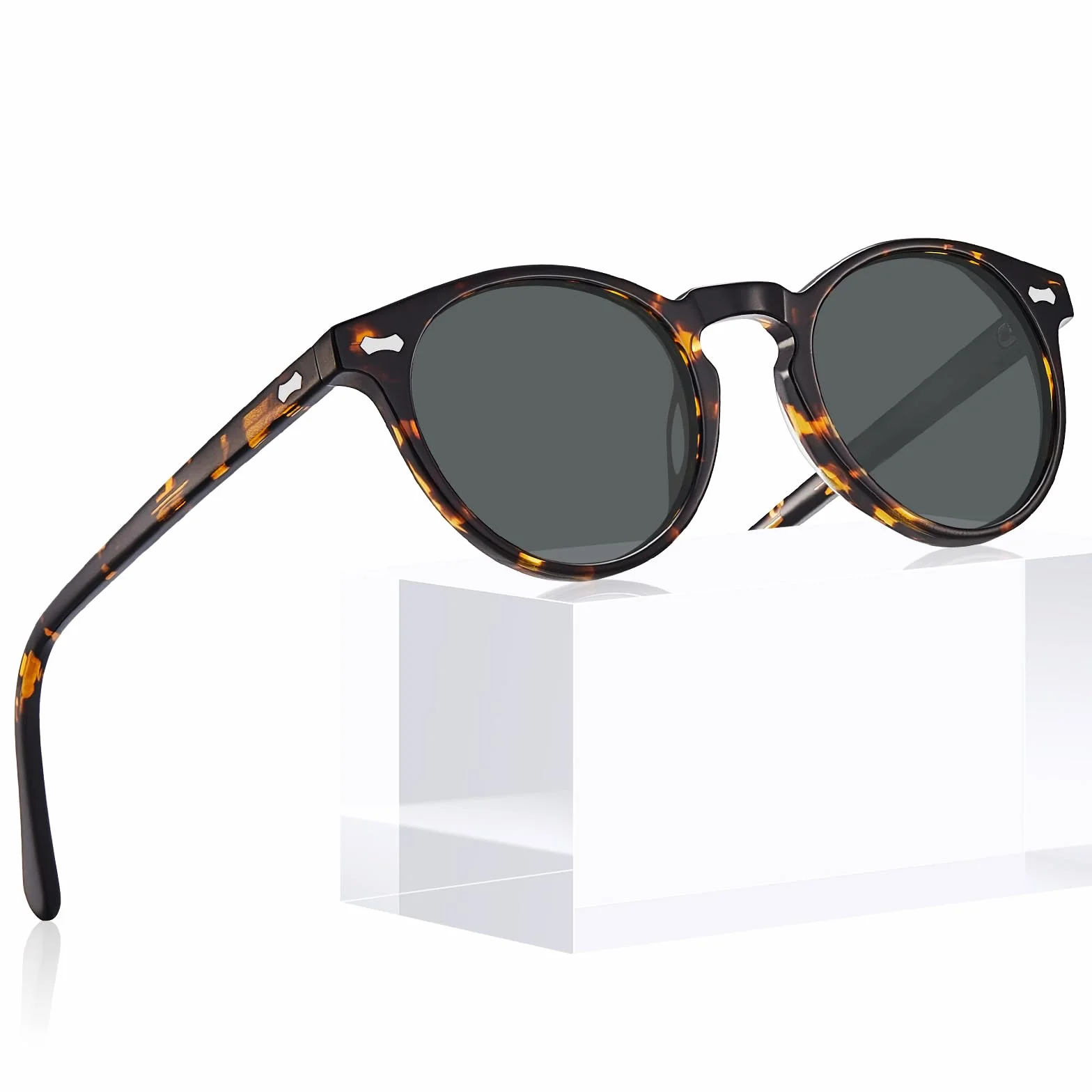 CARFIA Runde Sonnenbrille für Damen Polarisierte Frauen Sunglasses mit 100% UV Schutz