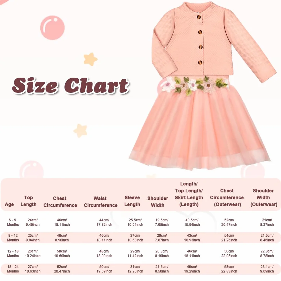Vicloon Baby Mädchen Kleid mit Strickjacke Set, Baumwollkleid, Kleinkind Ärmellose Blumen Tüll Tutu Kleider und Langarm Waffel, 2 Stück ärmellosem Tüllkleid Outfit Set für Mädchen 6 Monate-2 Jahre