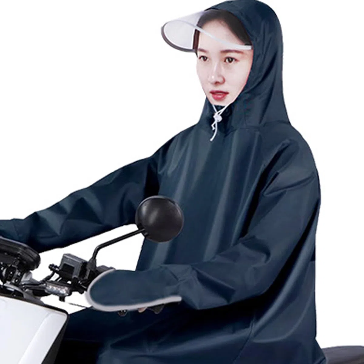Wasserdichter Regenponcho mit Kapuze, Winddicht Schnelltrocknend Wiederverwendbarer Regenmantel aus Oxford Stoff Unisex Regencape für Fahrrad Elektromobil Camping Wandern für Damen Herren 5XL